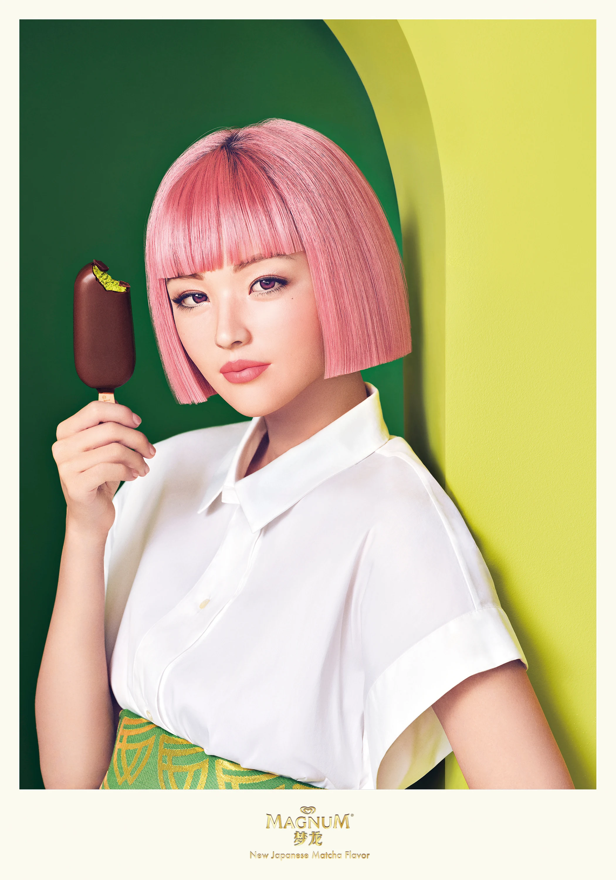 Magnum Matcha portrait key visual featuring Imma and the matcha ice cream